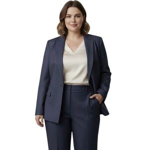 BOSS Hugo Boss Blazer Womens 14 Pinstripe Wool Blend Stretch Suit Jacket